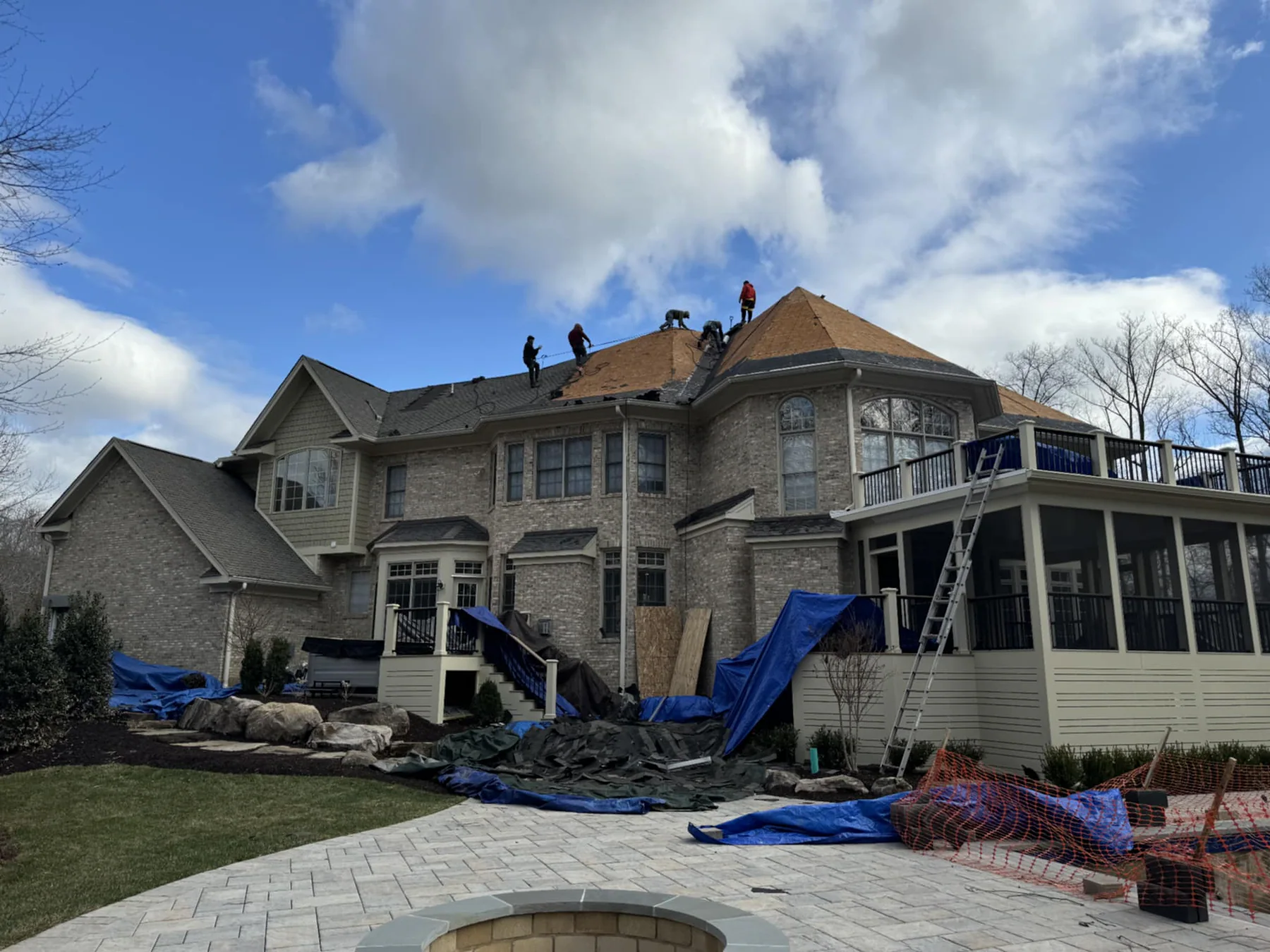 Active roof replacement with property protection around the home