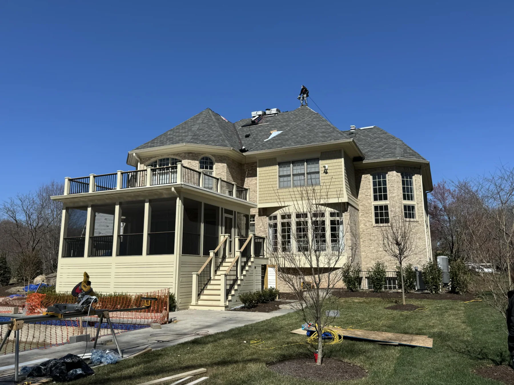 Rear elevation after a roof replacement project